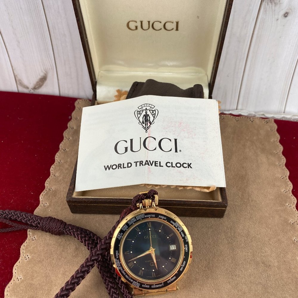 Almost NEW Gucci World Alarm Clock Vintage Rare Gucci Quartz Travel Alarm Clock - Picture 5 of 10